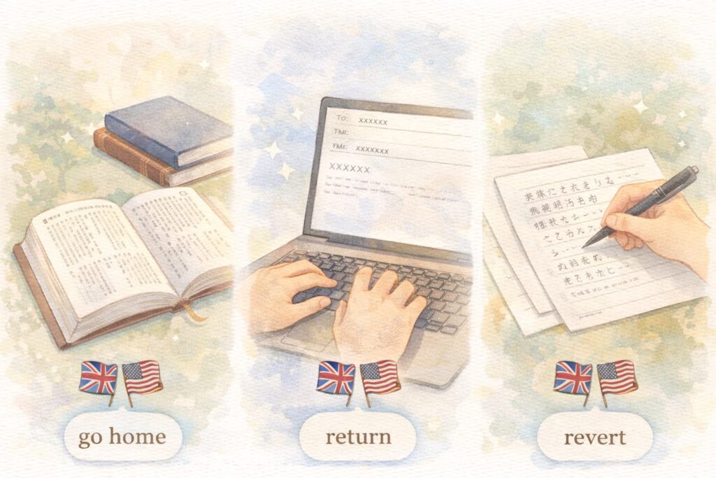 意味で迷わない!「帰る」「還る」「返る」の違いと使い分け完全ガイド【例文・英語付き】 | ミテポチ